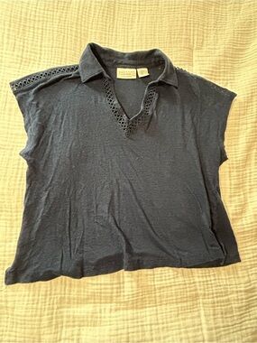 Calypso St Barth linen top blouse shirt collared